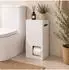 Relaxdays Toilettenpapier-Aufbewahrung, 8 Rollen, freistehend, MDF, weiß