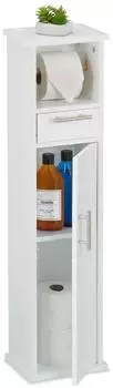 Relaxdays Toilettenpapierhalter stehend, schmal, MDF