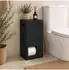Relaxdays Toilettenpapier-Ersatzrollenhalter stehend, 8 Rollen, MDF, schwarz