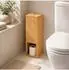 Relaxdays Toilettenpapier-Ersatzrollenhalter stehend, Bambus, 4 Rollen, 46,5x14x14cm