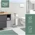 eluno Stand-WC-Garnitur 4in1, Edelstahl und Glas, freistehend