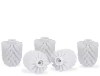 Relaxdays WC-B&uuml;rstenkopf Ersatz, Kunststoff, wei&szlig;, 5er-Pack (&Oslash; 8cm)