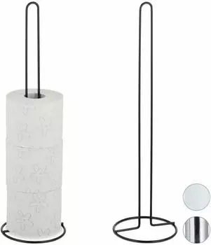 Relaxdays Ersatzrollenhalter Set, 2er, 5 Rollen, Metall (10028012_46)