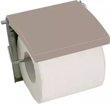 MSV Taupe Wandmontierter Toilettenpapierhalter, MDF & Edelstahl, beige (140398)