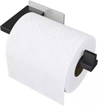 Mai & Mai Lino-03 Toilettenpapierhalter Edelstahl, matt schwarz/Nickel geb&uuml;rstet, 185mm (Lino-03)