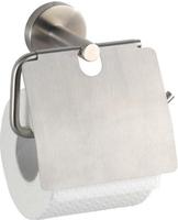 WENKO Toilettenpapierhalter mit Deckel Mod. Bosio Edelstahl rostfrei 19648100