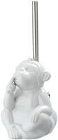 Wenko WC-B&uuml;rste WC-Garnitur Monkey Quiet, wei&szlig;, mit Silikonborsten &