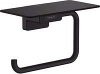 Hansgrohe AddStoris Papierrollenhalter mit Ablage - schwarz matt