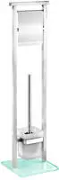 WENKO WC-Garnitur "Debar" aus Edelstahl Glas Stand WC-Garnitur