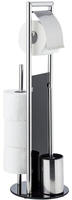 WENKO WC-Garnitur "Ravina" aus Edelstahl Sicherheitsglas Stand WC-Garnitur,