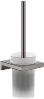 Hansgrohe AddStoris - B&uuml;rstenhalter Wandmontage Glas matt/Chrom schwarz...