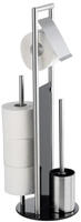 WENKO WC-Garnitur "Ravina" aus Edelstahl Sicherheitsglas Stand WC-Garnitur,