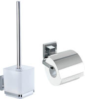 WENKO Badaccessoire-Set "Vacuum-Loc Quadro" WC-Garnitur,Toilettenpapierhalter