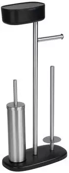 Wenko Stand WC Garnitur mit Box Rivazza schwarz (24421100)