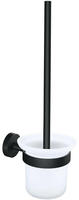 Moon Black Wc-garnitur, Set Mit Halter & Wc-b&uuml;rste, Matt Schwarz, Satiniertes Glas -