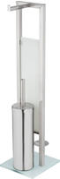 WENKO WC-Garnitur "Rivalta" aus Edelstahl Glas Polypropylen Standgarnitur mit