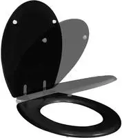 vidaXL Toilettensitz MDF Deckel mit Absenkautomatik Design Schwarz