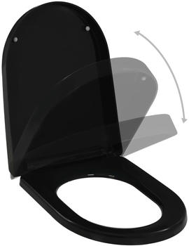 vidaXL WC Sitz mit Absenkautomatik Quick Release schwarz (145023)