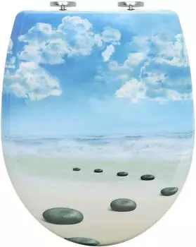 Woltu Toilettendeckel mit Absenkautomatik Blauer Himmel (WS2928)
