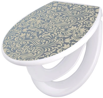 Banjado Familien WC Sitz Mit Absenkautomatik Polypropylen Blaues Ornament