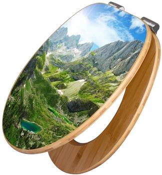 Banjado Design WC Sitz Bambus Holz Mit Absenkautomatik Bergsee Alpen