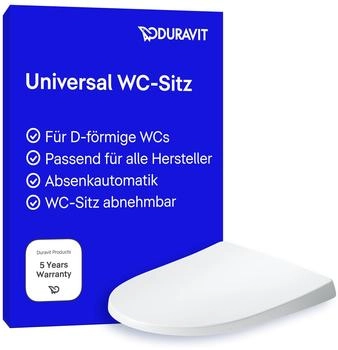 Duravit Univavo WC-Sitz D-shaped wei&szlig; mit Absenkautomatik (0022990000)