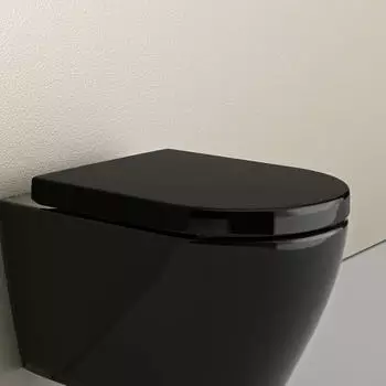 Bernstein WC-Sitz D-Form Softclose, schwarz gl&auml;nzend (U1002)