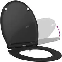 vidaXL Toilettensitz Schwarz 45,5 x 37,5 x 3,8 cm Duroplast