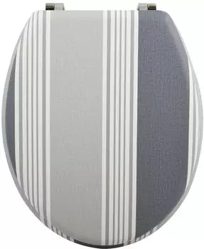 MSV Cardiff Grey WC-Sitz MDF Holzkern, Scharniere aus Edelstahl (142212)