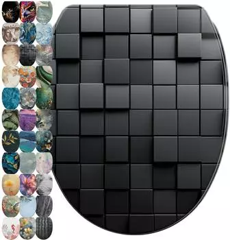 Sanilo WC-Sitz Cube mit Absenkautomatik, Top-Fix, oval, schwarz (Cube)