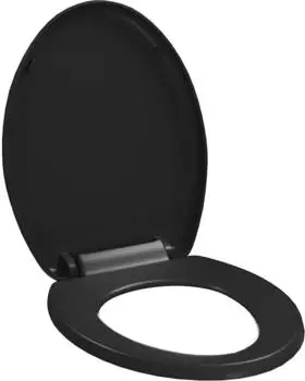 vidaXL Toilettensitz Absenkautomatik Quick-Release, Schwarz (145016)