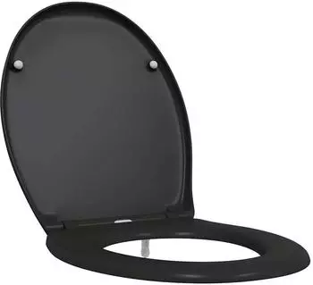 vidaXL Toilettensitz Schnellverschluss Absenkautomatik Duroplast Schwarz (42002348)