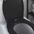 vidaXL Toilettensitz Schnellverschluss Absenkautomatik Duroplast Schwarz (42002348)
