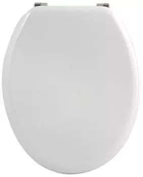 MSV Uni WC-Sitz oval, MDF, Edelstahlscharnier, wei&szlig; (140003)