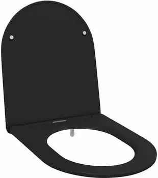 vidaXL Toilettensitz Duroplast Schwarz Soft-Close (47x36x3,4cm)