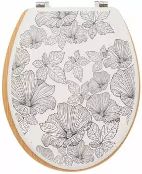 Paris Prix Blackflora WC-Sitz schwarz/wei&szlig;, lackiertes Holz (FIVE23-174693A)