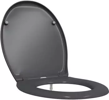 vidaXL Toilettensitz Duroplast Anthrazit 47x37x4cm
