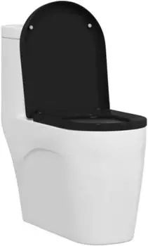 vidaXL Toilettensitz Polypropylen Schwarz 48x36,5x4,5cm (42015816)