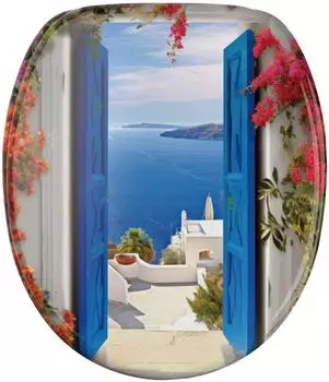 Sanilo WC-Sitz Greece mit Absenkautomatik, Oval, Blau