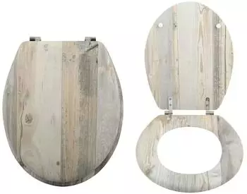 MSV Ombo WC-Sitz MDF, Edelstahlscharniere, Beige (142215)