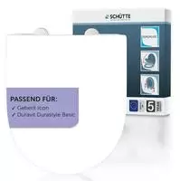 Sch&uuml;tte WC-Sitz "Duroplast, WHITE D-Form PRO 6" WC-Sitz, Befestigungsmaterial,