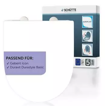 Sch&uuml;tte WC-Sitz WHITE D-Form Duroplast mit Absenkautomatik (PRO 6)
