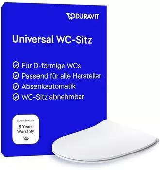 Duravit Univavo WC-Sitz D-shaped, Absenkautomatik, abnehmbar, wei&szlig; (0023390000)