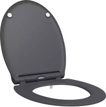 vidaXL Toilettensitz anthrazit, Duroplast (45,5x37,5x3,8cm)