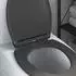 vidaXL Toilettensitz anthrazit, Duroplast (45,5x37,5x3,8cm)