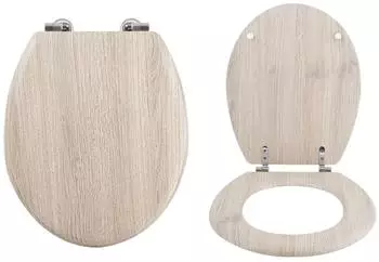 MSV WC-Sitz MDF Holzoptik, Edelstahlscharniere (142200)