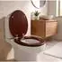 Relaxdays WC-Sitz mit Absenkautomatik, oval, MDF, dunkelbraun (10052443_746)