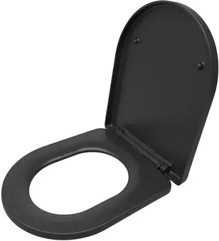 Relaxdays Toilettendeckel D-Form Absenkautomatik Quick Release, Duroplast, anthrazit (10051722_139)