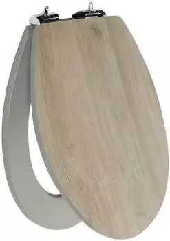 PRIMASTER WC-Sitz mit Absenkautomatik, Eiche grau, abnehmbar (HY-HY-M263-MM627G.OA)