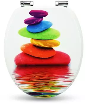 Sanfino WC-Sitz mit Absenkautomatik "Rainbow Stone"